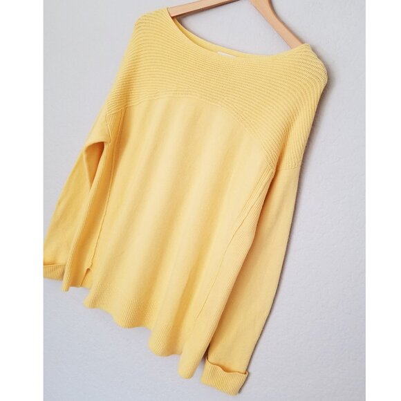 J. Jill Women's S Ribbed-Detail Pullover Sweater Dark Daffodil Yellow Slits $89 - Picture 16 of 16